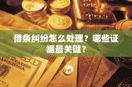 济南借条纠纷怎么处理？哪些证据最关键？