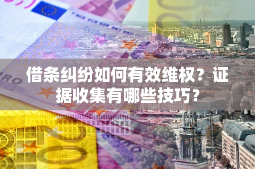 济南借条纠纷如何有效维权？证据收集有哪些技巧？